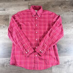 Brooks Brothers 1818 Regent Fit Red Plaid Long Sleeve Button Down Shirt Size M